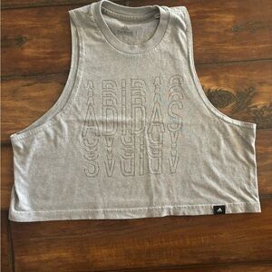 Adidas Light Gray Crop Tank Top
